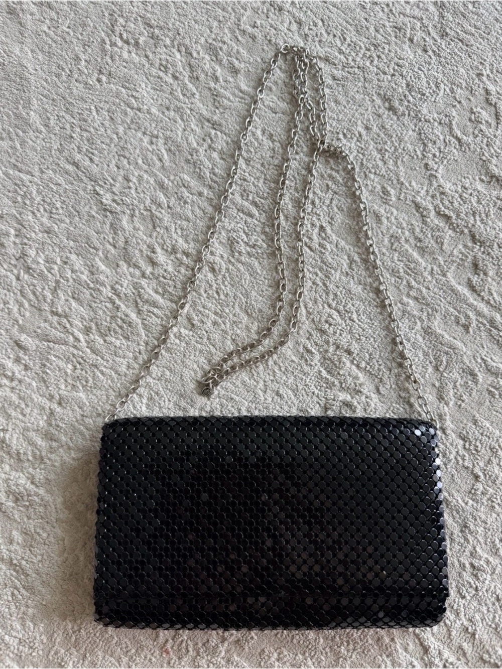 Gunne Sax by Jessica McClintock Black Metal Mesh Clutch Bag